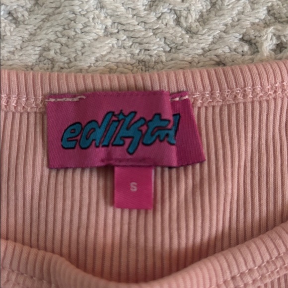 Edikted Pink Ribbed Tank Top - Picture 3 of 3